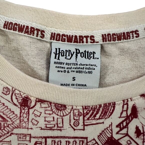 Harry Potter ~ Hogwarts Long Sleeved top~ cinch cord hem ~ size Small - Picture 7 of 13